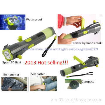 Survival flashlight built in compass